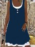 Vintage Sleeveless Plain Plus Size Casual Knitting Dress