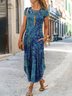 Short Sleeve A-Line Hobo Vintage Beach Knitting Dress