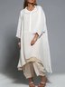 A-Line 3/4 Sleeve Shawl Collar Casual Weaving Dress