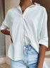 Casual 3/4 Sleeve Cotton-Blend Shift Blouse