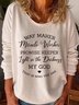 Long Sleeve Round Neck Letter Casual T-shirt