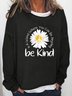 Casual Round Neck Long Sleeve Printing Floral Sweatshirts