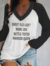 Cotton Blends Casual Letter Printed T-shirt