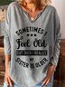 Casual Letter Loosen Long Sleeve Tops