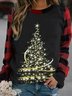 Christmas Xmas Long Sleeve Round Neck Plus Size Printed Top Tunic Sweatshirt