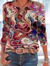 Regular Fit Hippie Abstract Tunic Top