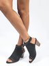 Women's Leopard Studded Open Toe Chunky Heeled Sandals