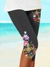 Floral Print Cotton Blends Vacation Shorts