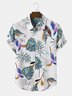 Cotton Linen Botanical Floral Print Lapel Cozy Linen Shirt