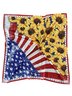 July 4th American Flag Print Square Scarf Sunflower Ladies Scarf