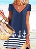 Vacation Striped Cotton Blends Dresses