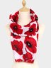 Casual Red Floral Print Scarf Top Matching