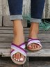 Casual Contrast Color Cross Strap Lightweight Home Indoor Slippers