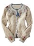 Jacket Bohemian Vintage Embroidery Long Sleeve Cotton-Blend Cardigan Sweater