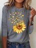 Sunflower Jersey Casual Loose T-Shirt