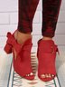 Women's  Bow Decor Peep-Toe Chunky Heel Sandals Bootie