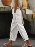 Loose Casual Drawstring Plain Pants