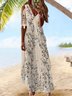Vacation Butterfly Floral Regular Fit Maxi Dress
