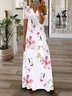 Floral Casual Vacation Lace Loose Maxi Dress