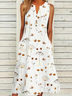 Floral Casual Notched Dress