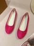 Plain All Season Simple Daily Velvet Flat Heel Round Toe Pu Slip On Shallow Shoes for Women