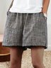 Loose Casual Cotton Striped Shorts