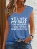 Simple V Neck Text Letters Tank Top