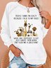 Casual Crew Neck Text Letters Sweatshirt