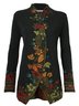 Stand Collar Long Sleeve Floral Heavyweight Loose Jacket For Women