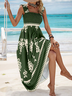 Women Nationality/ethnic Spaghetti Sleeveless Comfy Casual Scramble Maxi Dress