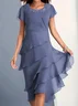 Elegant Plain Crew Neck Regular Fit Wedding Dress & Party Dress With No