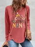 Casual Floral Crew Neck Long Sleeve T-shirt