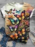 Casual Floral Crew Neck Short Sleeve T-shirt