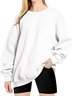 Casual Crew Neck Plain Sweatshirt