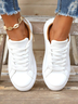 Women Sneakers Casual Plain Lace-Up Flat Heel Slip On Shoes