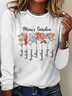 Casual Floral Crew Neck Long Sleeve T-shirt