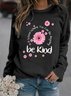 Casual Crew Neck Floral Sweatshirt