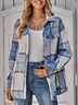 Shirt Collar Long Sleeve Plaid Regular Loose Shirt For Women