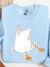 Casual Crew Neck Animal Sweatshirt