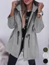 Women's Plain Zipper Regular Loose Jacket