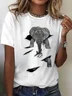 Vintage Animal Crew Neck Short Sleeve T-shirt