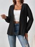 Women's Plain Zipper Regular Loose Jacket