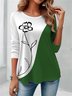 Casual Floral Crew Neck Long Sleeve T-shirt