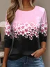 Casual Floral Crew Neck Long Sleeve T-shirt