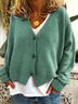 Women Wool/Knitting Plain Long Sleeve Comfy Casual Cardigan