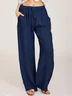 Women Palazzo Pants Casual Cotton Beach Solid Color Lounge Pants with Pockets