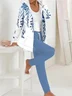 Women Geometric Hoodie Long Sleeve Comfy Casual Jacket and pants Two-Piece Set