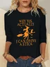 Casual Halloween Crew Neck Long Sleeve T-shirt