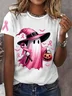Casual Halloween Crew Neck Short Sleeve T-shirt