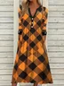 Women Plaid Notched Long Sleeve Comfy Casual Maxi Dress